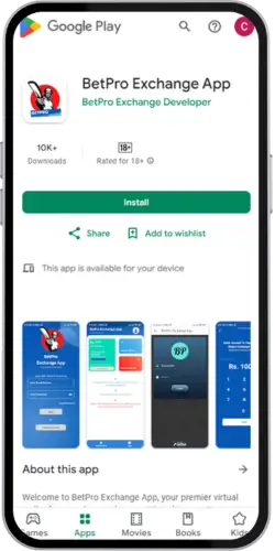 Betpro exchange app on google playstore